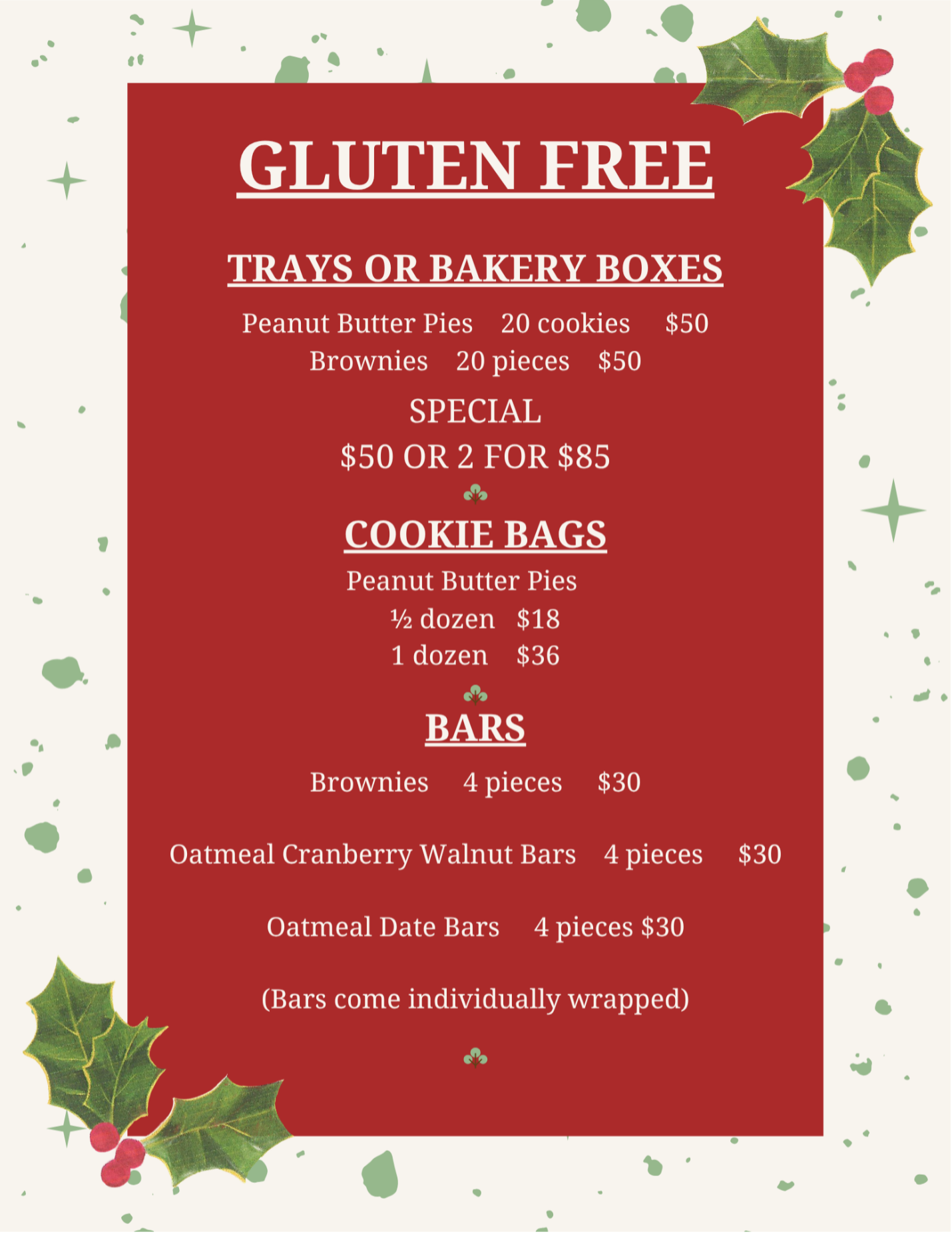 Gluten free baked goods